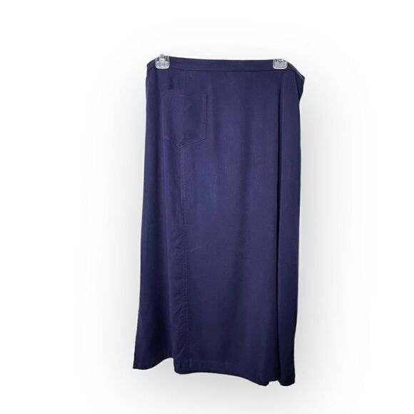 Sag Harbor Petite long Blue Skirt with pocket and slits womens Size Large - Picture 1 of 7
